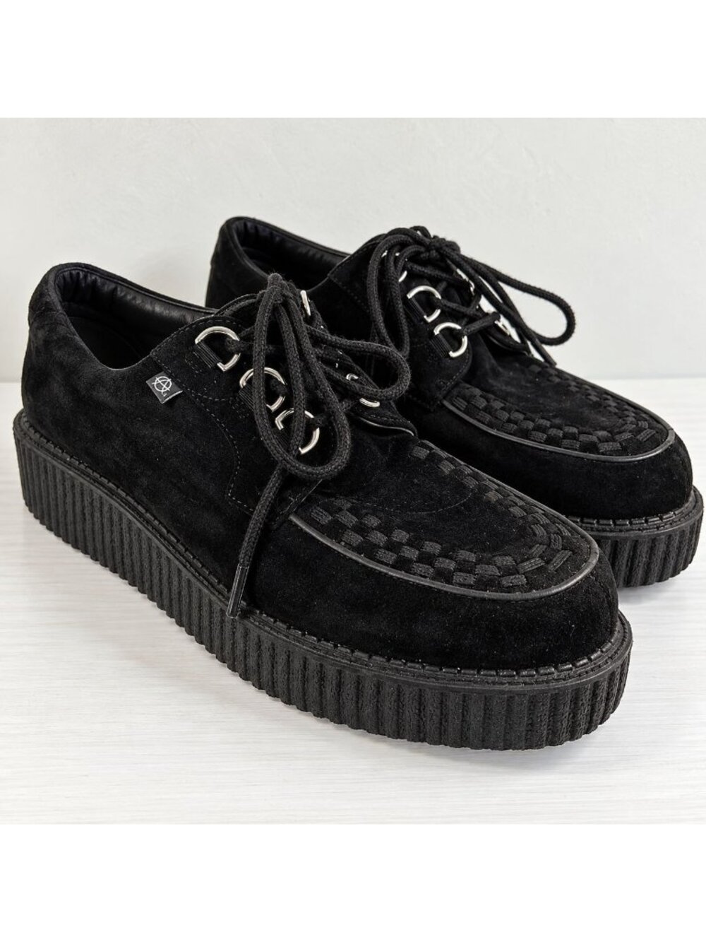 TUK Anarchic Creepers Black Suede M10 W12 Punk Goth Psychobilly Platform Shoes